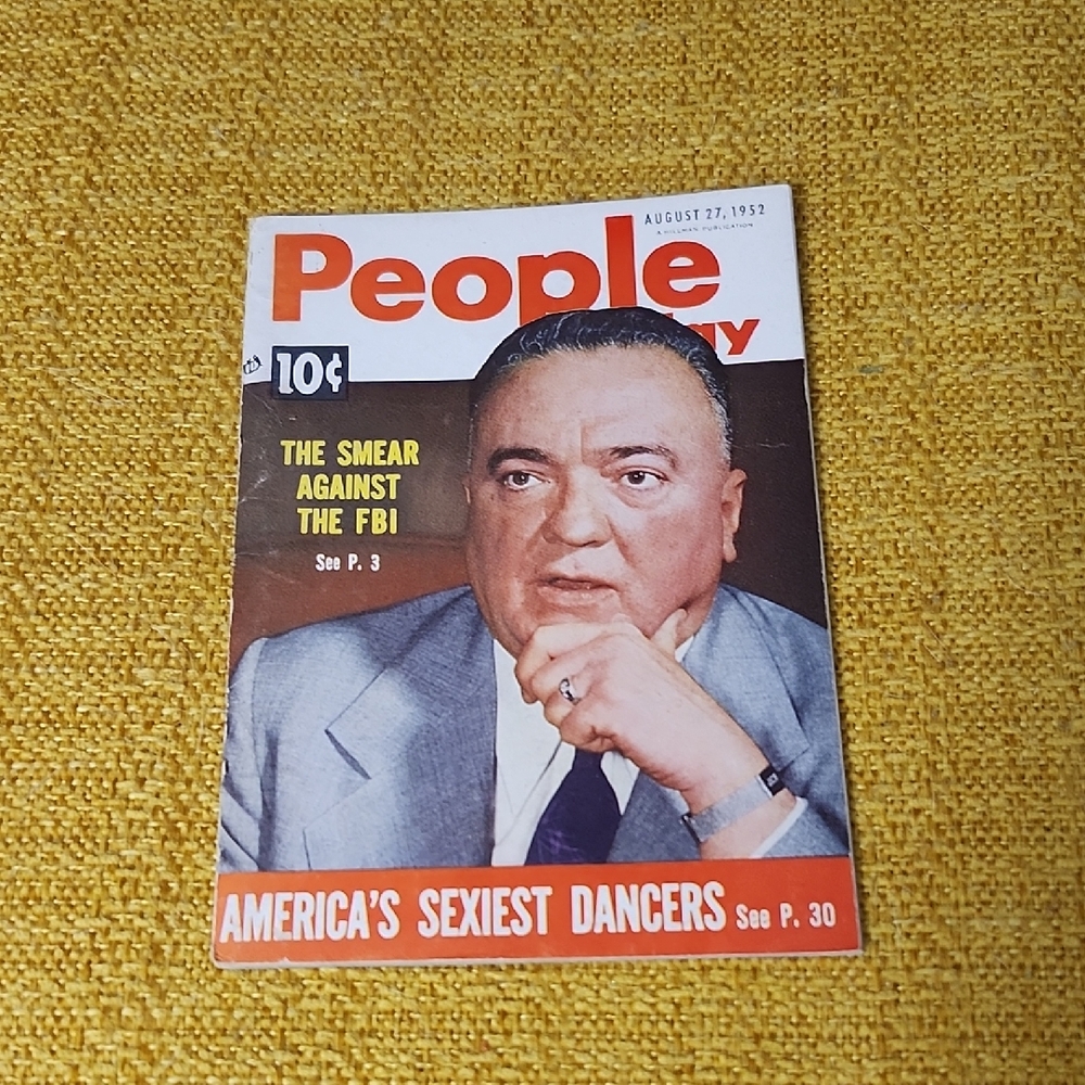 VINTAGE 1957 PEOPLE TODAY MAGAZINE WITH J. EDGAR HOOVER ON THE COVER